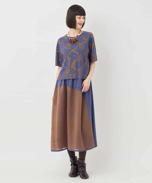 HIROKO BIS GRANDE / ヒロコビス グランデ カットソー | 【大きいサイズ】配色ジャカードプルオーバー | 詳細11