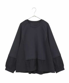 HIROKO BIS GRANDE / ヒロコビス グランデ カットソー | 【大きいサイズ】異素材切り替えプルオーバー /洗える