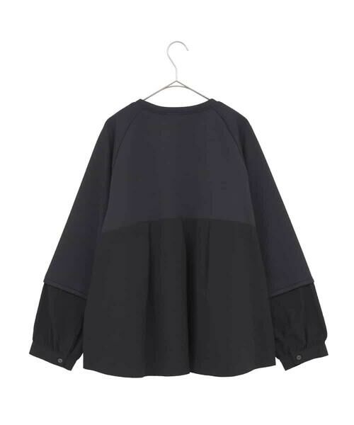 HIROKO BIS GRANDE / ヒロコビス グランデ カットソー | 【大きいサイズ】異素材切り替えプルオーバー /洗える | 詳細1