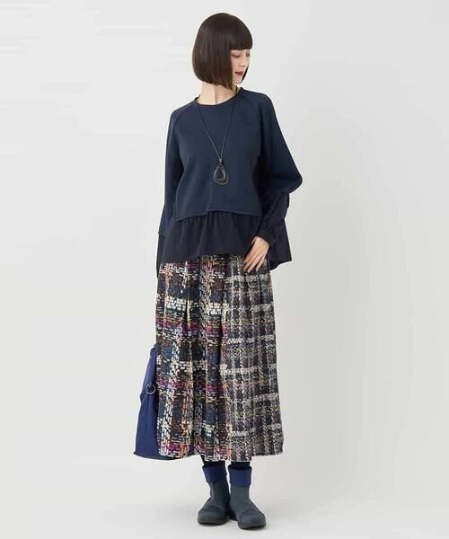 HIROKO BIS GRANDE / ヒロコビス グランデ カットソー | 【大きいサイズ】異素材切り替えプルオーバー /洗える | 詳細17