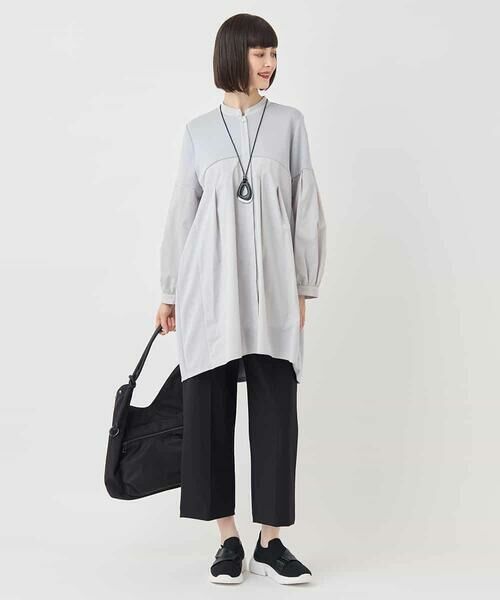 HIROKO BIS GRANDE / ヒロコビス グランデ チュニック | 【大きいサイズ】異素材切り替えチュニック /洗える | 詳細12