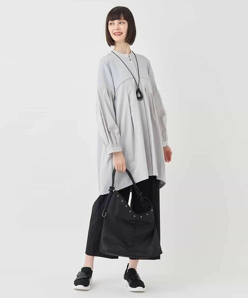 HIROKO BIS GRANDE / ヒロコビス グランデ チュニック | 【大きいサイズ】異素材切り替えチュニック /洗える | 詳細13