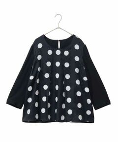 HIROKO BIS GRANDE / ヒロコビス グランデ カットソー | 【大きいサイズ】ドットジャカードカットソー