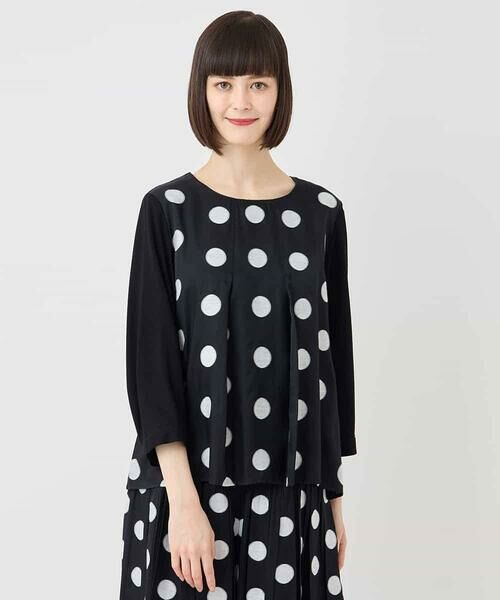 HIROKO BIS GRANDE / ヒロコビス グランデ カットソー | 【大きいサイズ】ドットジャカードカットソー | 詳細7