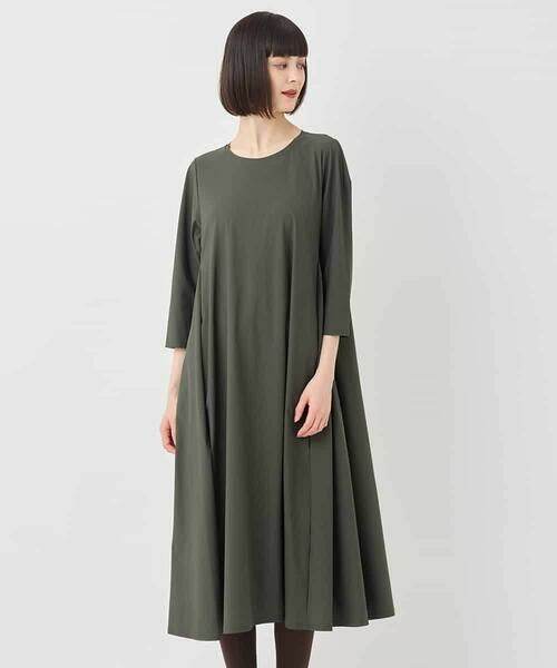 HIROKO BIS GRANDE / ヒロコビス グランデ ロング・マキシ丈ワンピース | 【大きいサイズ】七分丈ナイロンフレアワンピース /洗える | 詳細13