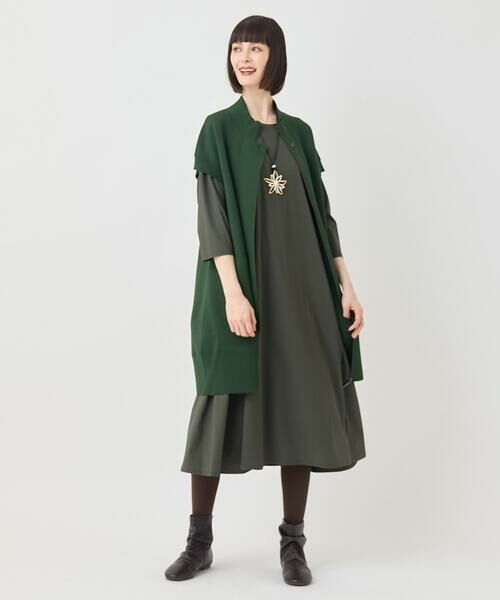 HIROKO BIS GRANDE / ヒロコビス グランデ ロング・マキシ丈ワンピース | 【大きいサイズ】七分丈ナイロンフレアワンピース /洗える | 詳細23