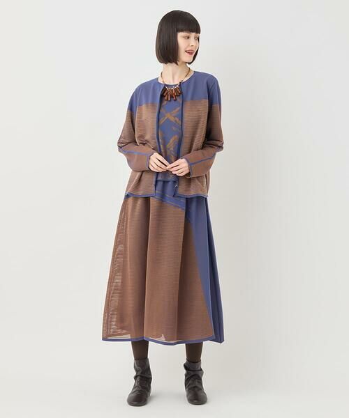 HIROKO BIS GRANDE / ヒロコビス グランデ ロング・マキシ丈スカート | 【大きいサイズ】配色ボーダースカート | 詳細13