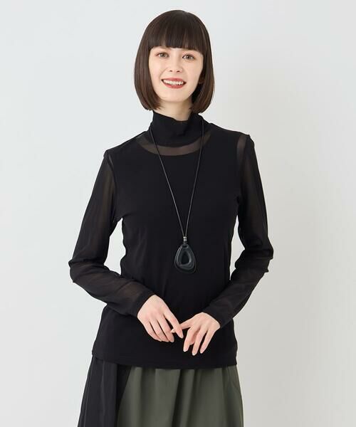 HIROKO BIS GRANDE / ヒロコビス グランデ カットソー | 【大きいサイズ】ハイネックシアープルオーバー /洗濯機で洗える | 詳細7