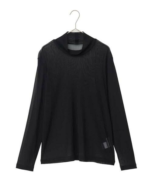 HIROKO BIS GRANDE / ヒロコビス グランデ カットソー | 【大きいサイズ】ハイネックシアープルオーバー /洗濯機で洗える(ブラック)