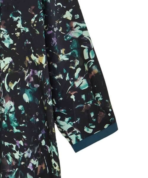 HIROKO BIS GRANDE / ヒロコビス グランデ ロング・マキシ丈ワンピース | 【大きいサイズ】リーフプリントバンドカラーワンピース /洗濯機で洗える | 詳細5