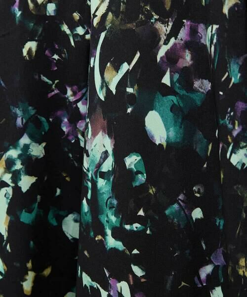 HIROKO BIS GRANDE / ヒロコビス グランデ ロング・マキシ丈ワンピース | 【大きいサイズ】リーフプリントバンドカラーワンピース /洗濯機で洗える | 詳細6