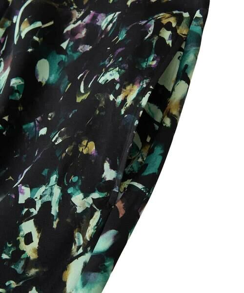 HIROKO BIS GRANDE / ヒロコビス グランデ ロング・マキシ丈ワンピース | 【大きいサイズ】リーフプリントバンドカラーワンピース /洗濯機で洗える | 詳細7