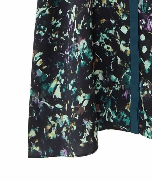 HIROKO BIS GRANDE / ヒロコビス グランデ ロング・マキシ丈ワンピース | 【大きいサイズ】リーフプリントバンドカラーワンピース /洗濯機で洗える | 詳細8