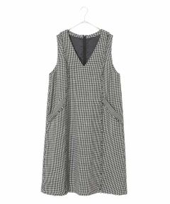 HIROKO BIS GRANDE / ヒロコビス グランデ ロング・マキシ丈スカート | 【大きいサイズ】千鳥チェックツイードジャンパースカート