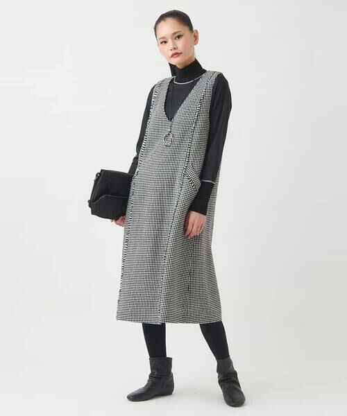 HIROKO BIS GRANDE / ヒロコビス グランデ ロング・マキシ丈スカート | 【大きいサイズ】千鳥チェックツイードジャンパースカート | 詳細19