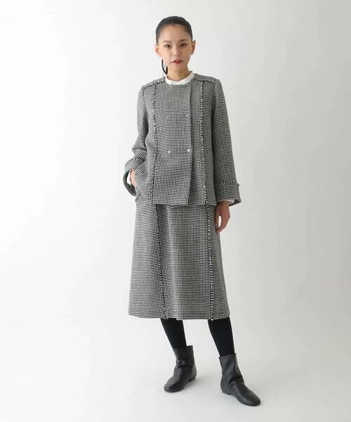 HIROKO BIS GRANDE / ヒロコビス グランデ ロング・マキシ丈スカート | 【大きいサイズ】千鳥チェックツイードジャンパースカート | 詳細4