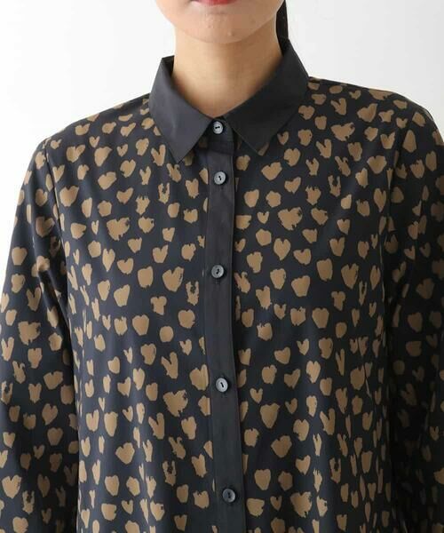 HIROKO BIS GRANDE / ヒロコビス グランデ ロング・マキシ丈ワンピース | 【大きいサイズ】ハート柄ドット衿付きシャツワンピース /洗える | 詳細3