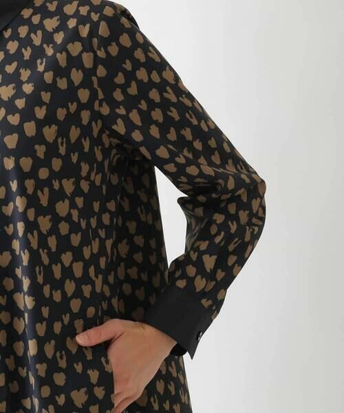 HIROKO BIS GRANDE / ヒロコビス グランデ ロング・マキシ丈ワンピース | 【大きいサイズ】ハート柄ドット衿付きシャツワンピース /洗える | 詳細5