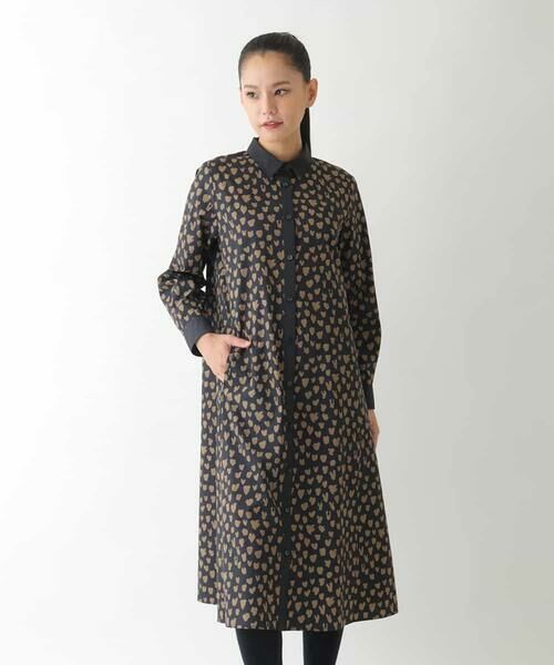 HIROKO BIS GRANDE / ヒロコビス グランデ ロング・マキシ丈ワンピース | 【大きいサイズ】ハート柄ドット衿付きシャツワンピース /洗える | 詳細9