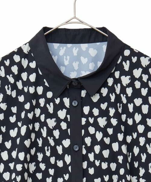 HIROKO BIS GRANDE / ヒロコビス グランデ ロング・マキシ丈ワンピース | 【大きいサイズ】ハート柄ドット衿付きシャツワンピース /洗える | 詳細18