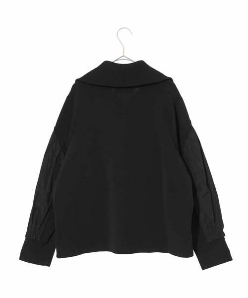 HIROKO BIS GRANDE / ヒロコビス グランデ その他アウター | 【大きいサイズ】異素材ジョイントニットブルゾン | 詳細1