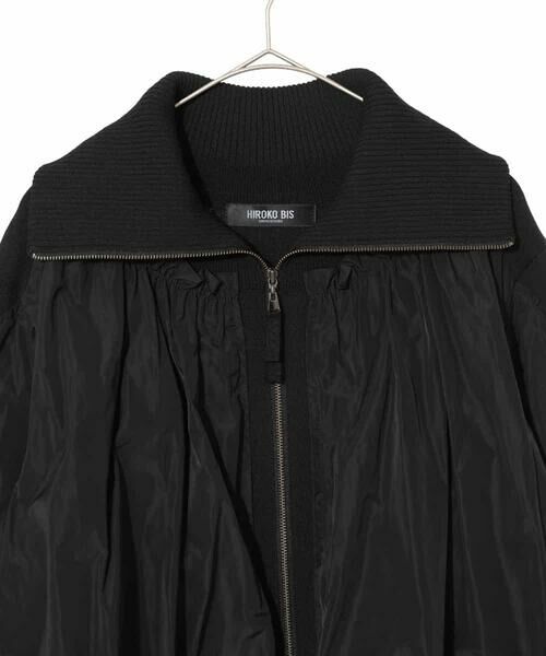 HIROKO BIS GRANDE / ヒロコビス グランデ その他アウター | 【大きいサイズ】異素材ジョイントニットブルゾン | 詳細3