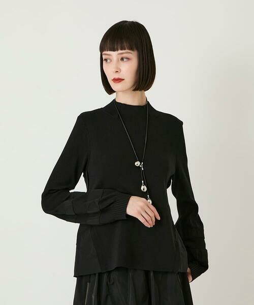 HIROKO BIS GRANDE / ヒロコビス グランデ ニット・セーター | 【大きいサイズ】異素材ジョイントニットプルオーバー | 詳細5