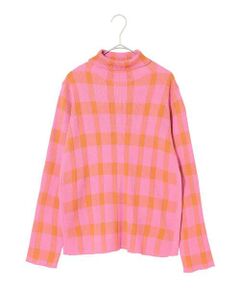 HIROKO BIS GRANDE / ヒロコビス グランデ ニット・セーター | 【大きいサイズ】チェック柄インターシャニットプルオーバー