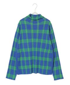 HIROKO BIS GRANDE / ヒロコビス グランデ ニット・セーター | 【大きいサイズ】チェック柄インターシャニットプルオーバー