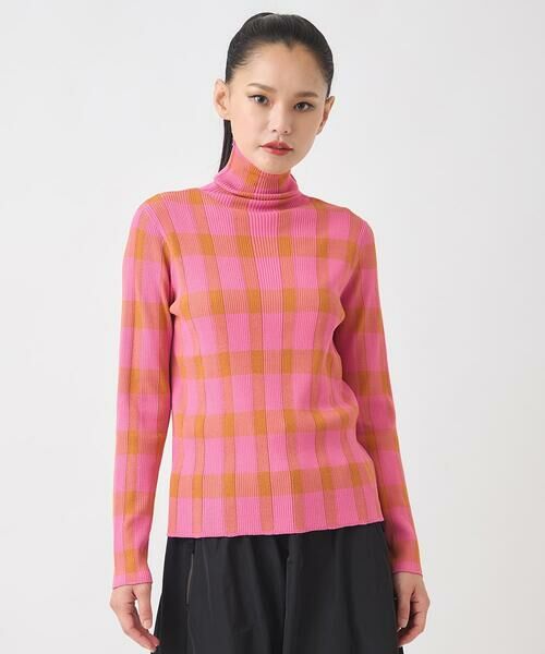 HIROKO BIS GRANDE / ヒロコビス グランデ ニット・セーター | 【大きいサイズ】チェック柄インターシャニットプルオーバー | 詳細1