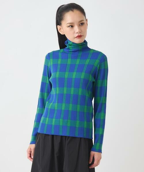 HIROKO BIS GRANDE / ヒロコビス グランデ ニット・セーター | 【大きいサイズ】チェック柄インターシャニットプルオーバー | 詳細7