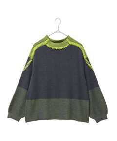 HIROKO BIS GRANDE / ヒロコビス グランデ ニット・セーター | 【大きいサイズ】プレーティング刺繍ニットプルオーバー