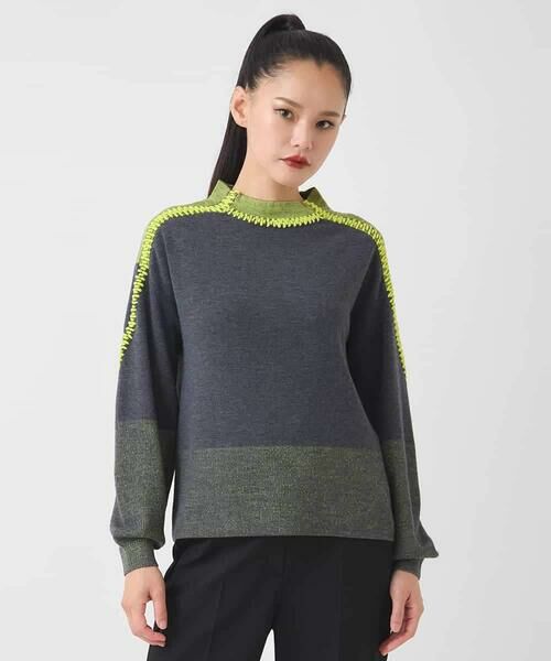 HIROKO BIS GRANDE / ヒロコビス グランデ ニット・セーター | 【大きいサイズ】プレーティング刺繍ニットプルオーバー | 詳細14