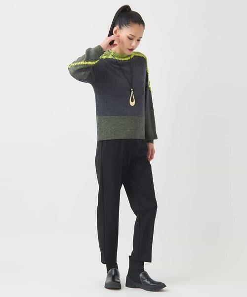 HIROKO BIS GRANDE / ヒロコビス グランデ ニット・セーター | 【大きいサイズ】プレーティング刺繍ニットプルオーバー | 詳細4