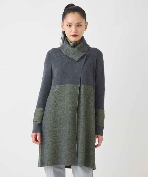 HIROKO BIS GRANDE / ヒロコビス グランデ カーディガン・ボレロ | 【大きいサイズ】プレーティング刺繍ニットロングカーディガン | 詳細7