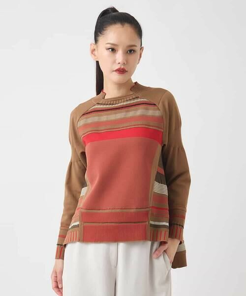 HIROKO BIS GRANDE / ヒロコビス グランデ ニット・セーター | 【大きいサイズ】MIXボータージャカ ードニット | 詳細6