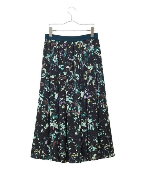 HIROKO BIS GRANDE / ヒロコビス グランデ ロング・マキシ丈スカート | 【大きいサイズ】リーフプリントスカート /洗濯機で洗える | 詳細1