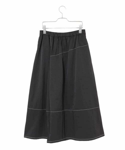 HIROKO BIS GRANDE / ヒロコビス グランデ ロング・マキシ丈スカート | 【大きいサイズ】ステッチデザインフレアスカート /洗える | 詳細1