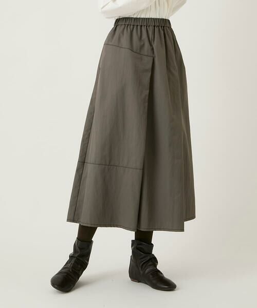 HIROKO BIS GRANDE / ヒロコビス グランデ ロング・マキシ丈スカート | 【大きいサイズ】ステッチデザインフレアスカート /洗える | 詳細12