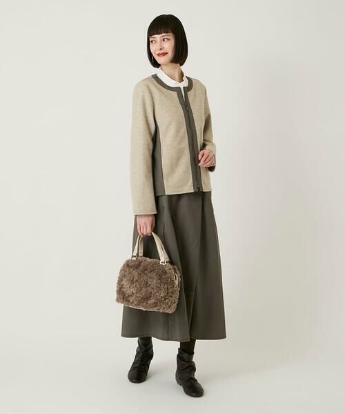 HIROKO BIS GRANDE / ヒロコビス グランデ ロング・マキシ丈スカート | 【大きいサイズ】ステッチデザインフレアスカート /洗える | 詳細13