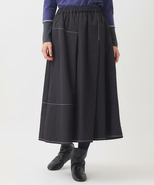 HIROKO BIS GRANDE / ヒロコビス グランデ ロング・マキシ丈スカート | 【大きいサイズ】ステッチデザインフレアスカート /洗える | 詳細5