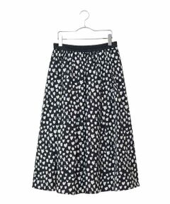 HIROKO BIS GRANDE / ヒロコビス グランデ ロング・マキシ丈スカート | 【大きいサイズ】ドットプリントフレアスカート /洗える