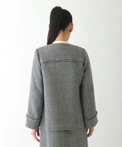 HIROKO BIS GRANDE / ヒロコビス グランデ ノーカラージャケット | 【大きいサイズ】千鳥チェックツイードジャケット | 詳細10
