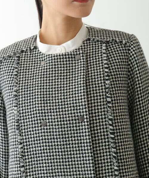 HIROKO BIS GRANDE / ヒロコビス グランデ ノーカラージャケット | 【大きいサイズ】千鳥チェックツイードジャケット | 詳細11