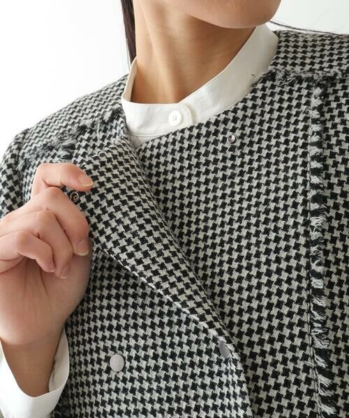 HIROKO BIS GRANDE / ヒロコビス グランデ ノーカラージャケット | 【大きいサイズ】千鳥チェックツイードジャケット | 詳細12