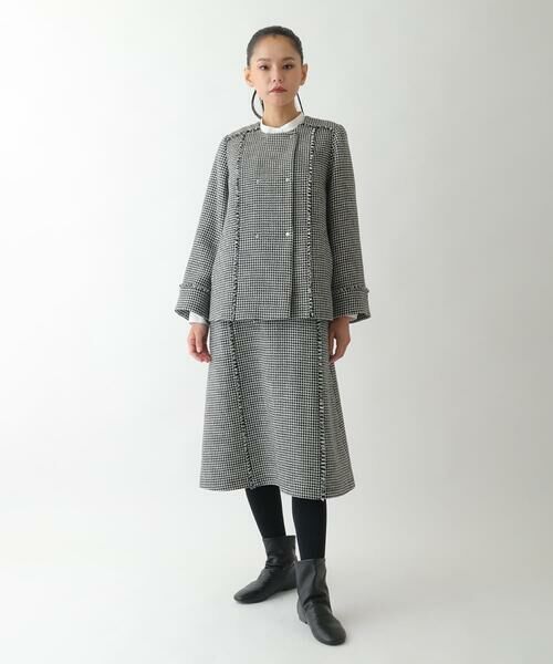 HIROKO BIS GRANDE / ヒロコビス グランデ ノーカラージャケット | 【大きいサイズ】千鳥チェックツイードジャケット | 詳細18