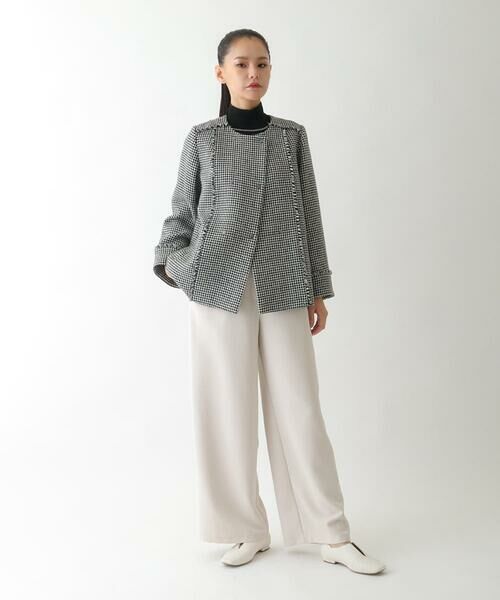 HIROKO BIS GRANDE / ヒロコビス グランデ ノーカラージャケット | 【大きいサイズ】千鳥チェックツイードジャケット | 詳細21