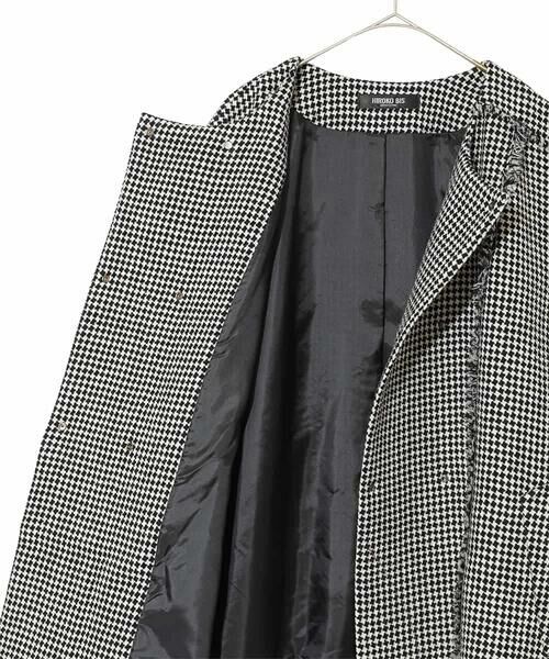 HIROKO BIS GRANDE / ヒロコビス グランデ ノーカラージャケット | 【大きいサイズ】千鳥チェックツイードジャケット | 詳細3