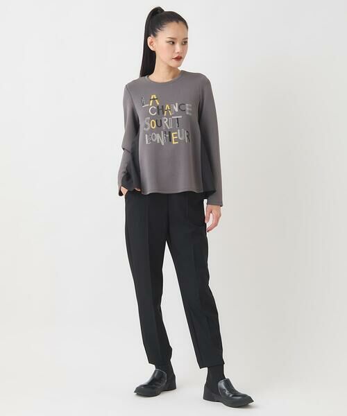 HIROKO BIS GRANDE / ヒロコビス グランデ カットソー | 【大きいサイズ】スパンコール刺繍ロゴプルオーバー /洗える | 詳細13