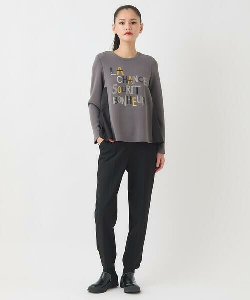 HIROKO BIS GRANDE / ヒロコビス グランデ カットソー | 【大きいサイズ】スパンコール刺繍ロゴプルオーバー /洗える | 詳細14